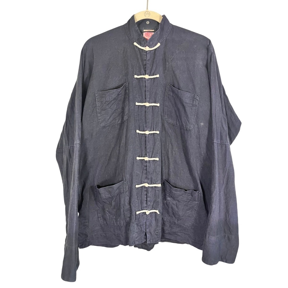 Vintage Tang Suit Jacket Black L Retro Kung Fu Chore Utility Neutral Classic